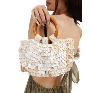 Pearl Shell Sequin Wooden...