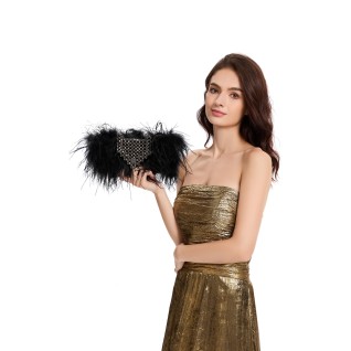 Black Feather Rhinestone...