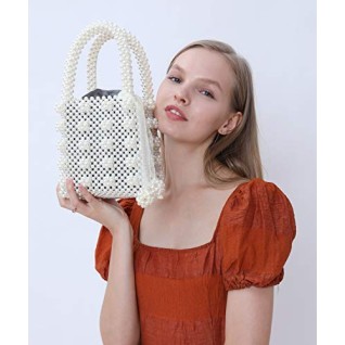 Pearl Beaded Mini Tote Bag