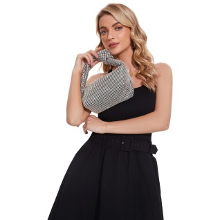 Rhinestone Hobo Bag with...